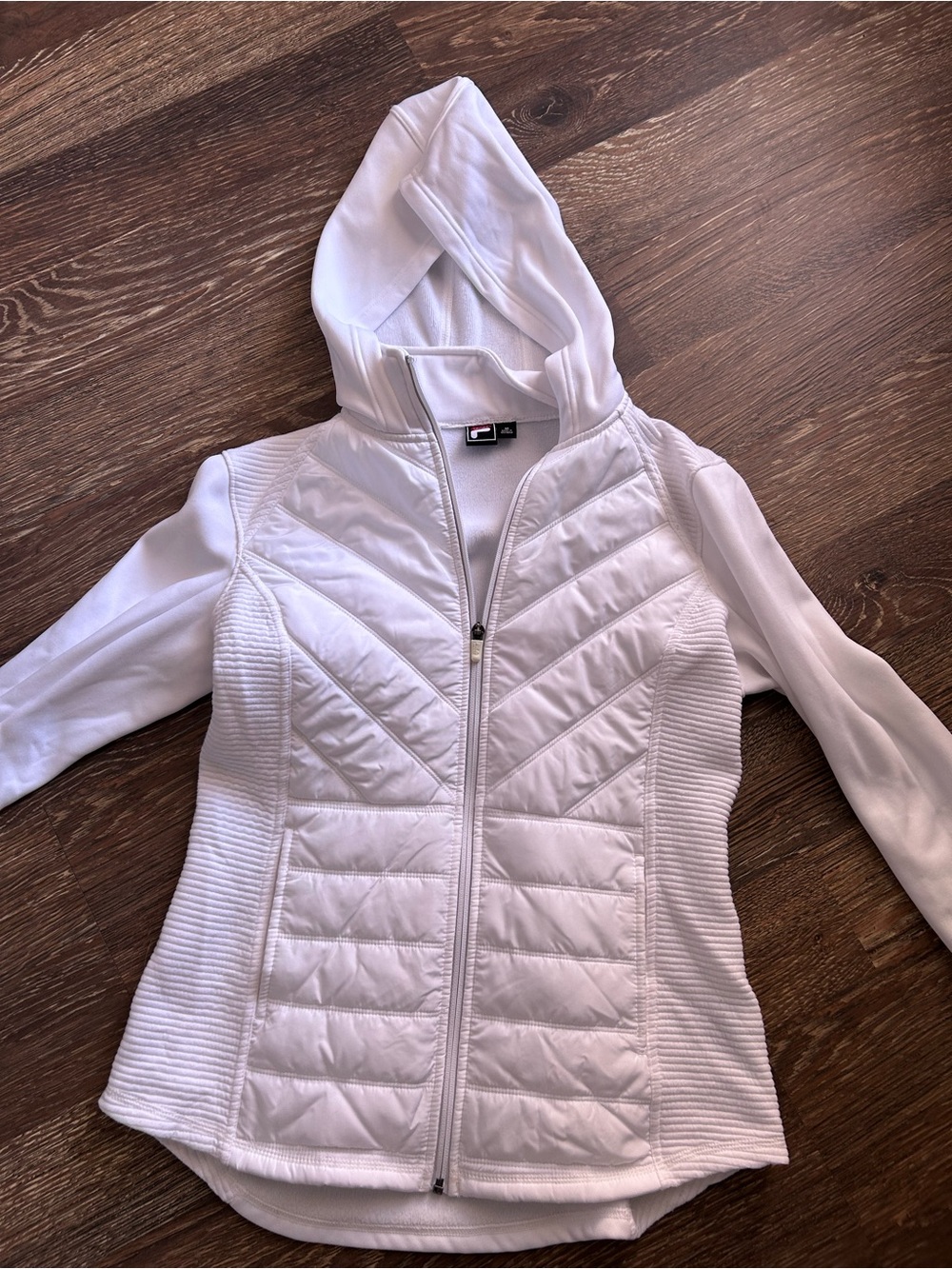 Fila Women's White Quilted Hooded Puffer Jacket